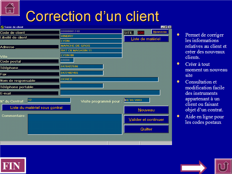 Correction d'un client.