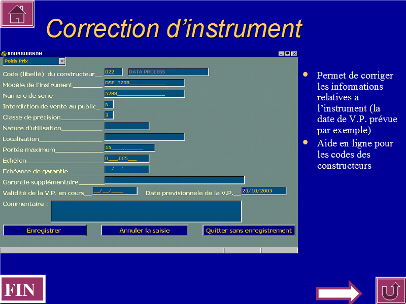 Correction d'instrument