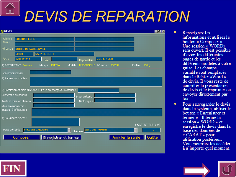 Devis de réparation