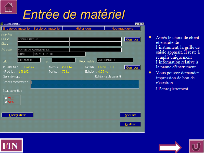 EntrÃ©e de matériel