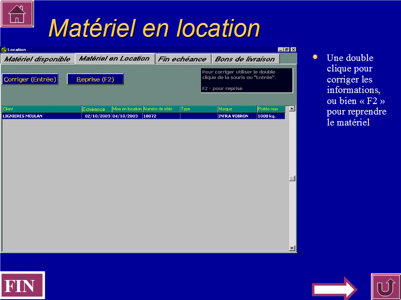 Matériel en location